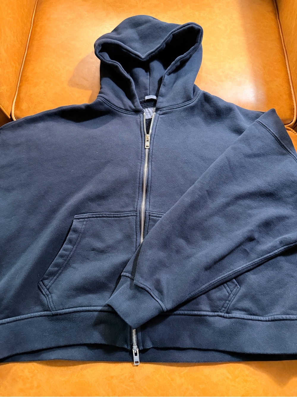 Abercrombie Cropped Men's Black Zip-Up Hoodie Sweatshirt